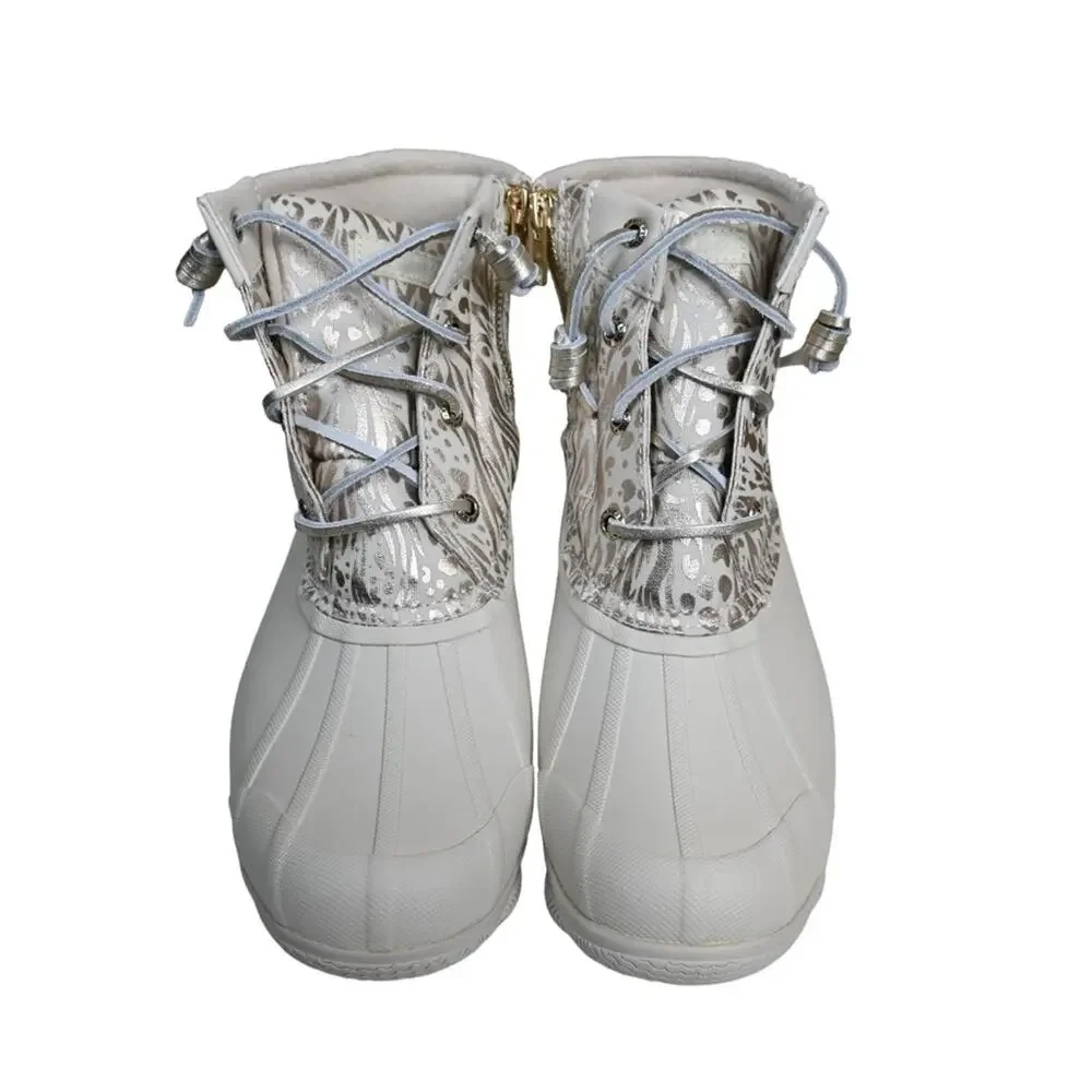 Sperry Womens 7 Medium Syren Gulf Duck Boot in Ivory NEW - Picture 3 of 11